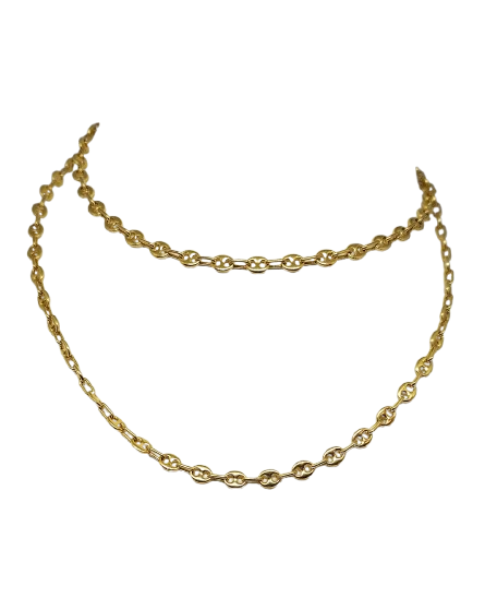 Collier Matinée Grains de Café en Or Jaune 18K