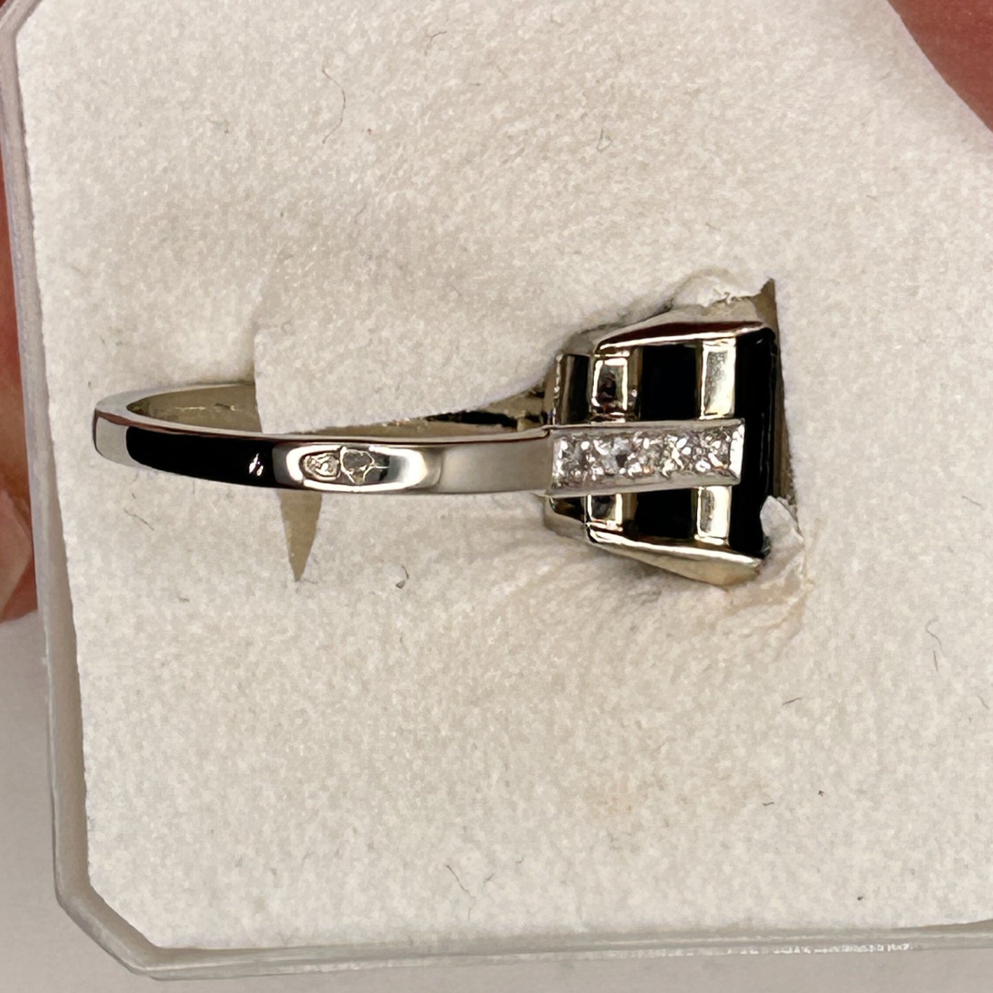 Bague Or et Platine avec Pierre Bleue