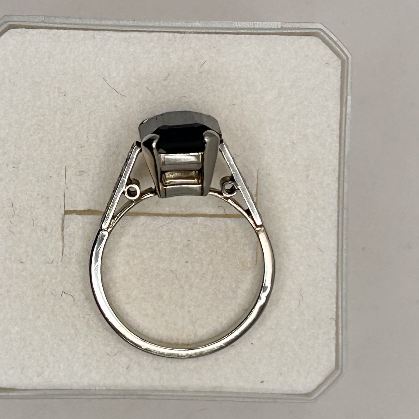 Bague Or et Platine avec Pierre Bleue