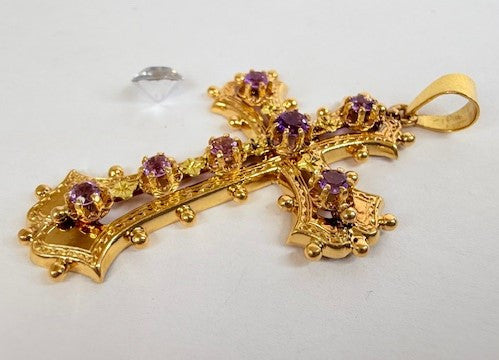 Pendentif Croix avec Améthyste