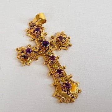 Pendentif Croix avec Améthyste