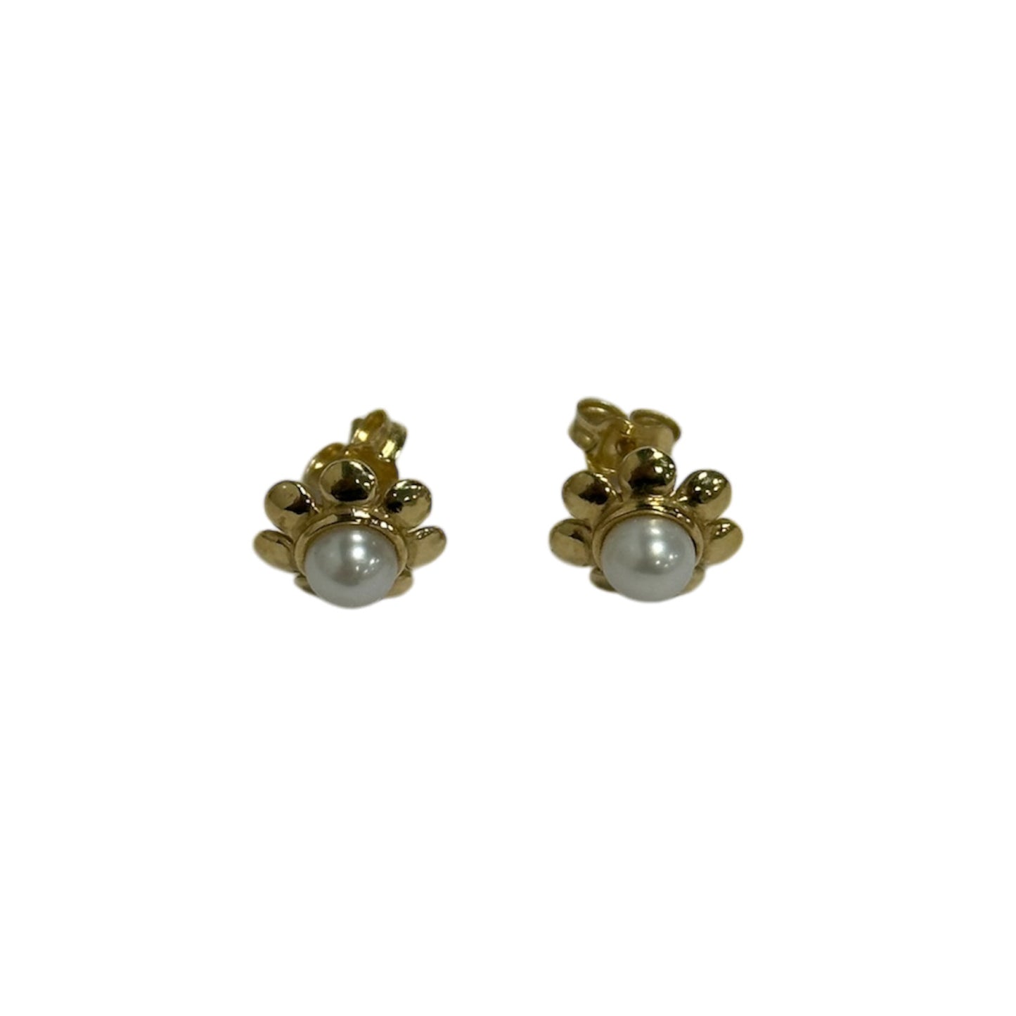 Boucles d'Oreille Or Jaune avec Perles