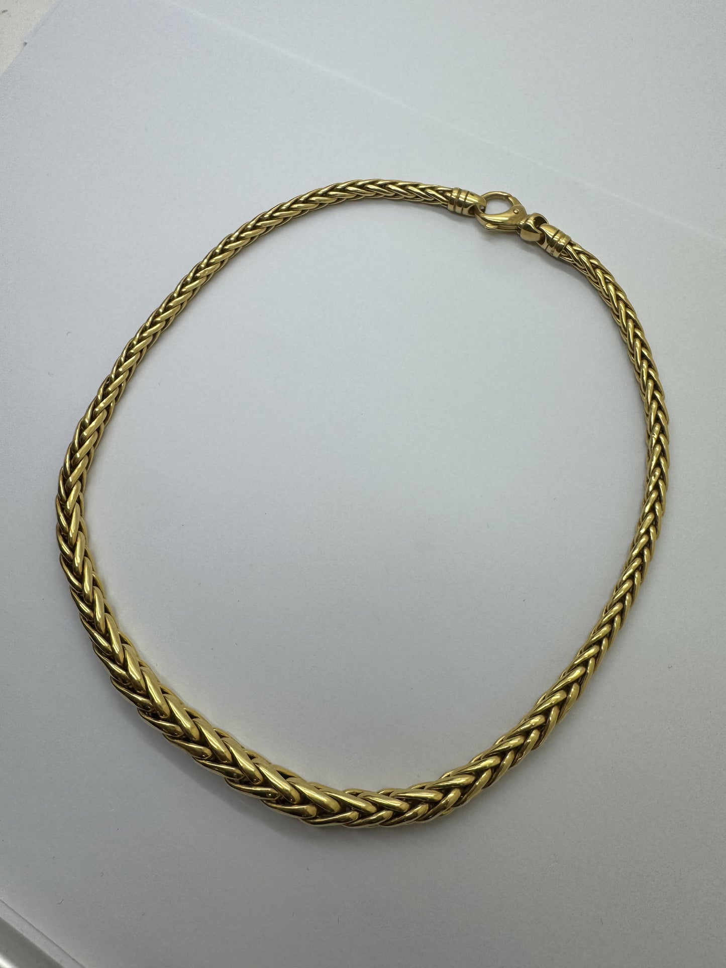 Collier Or Maille Palmier en Chute
