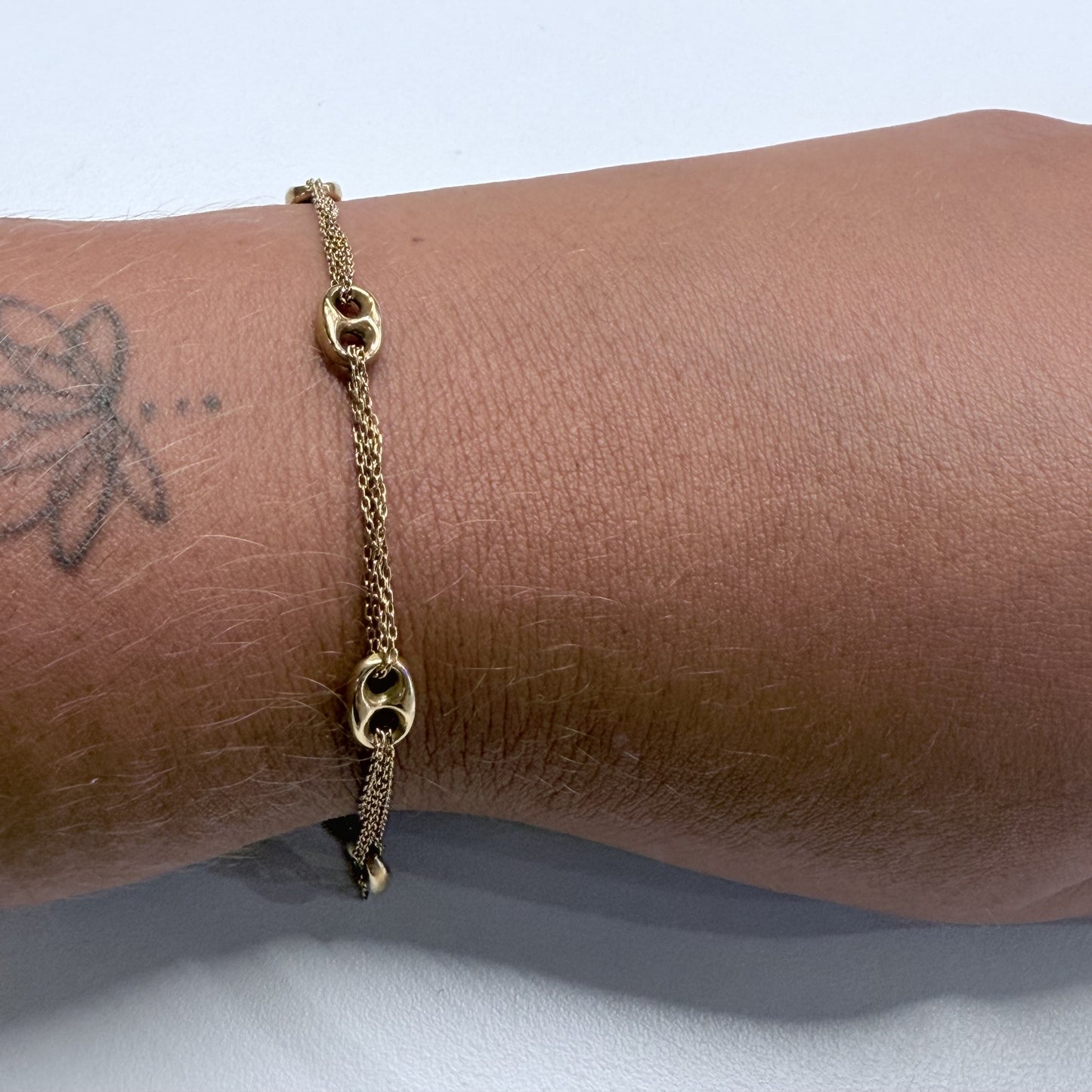 Bracelet Or Maille Grain de Café