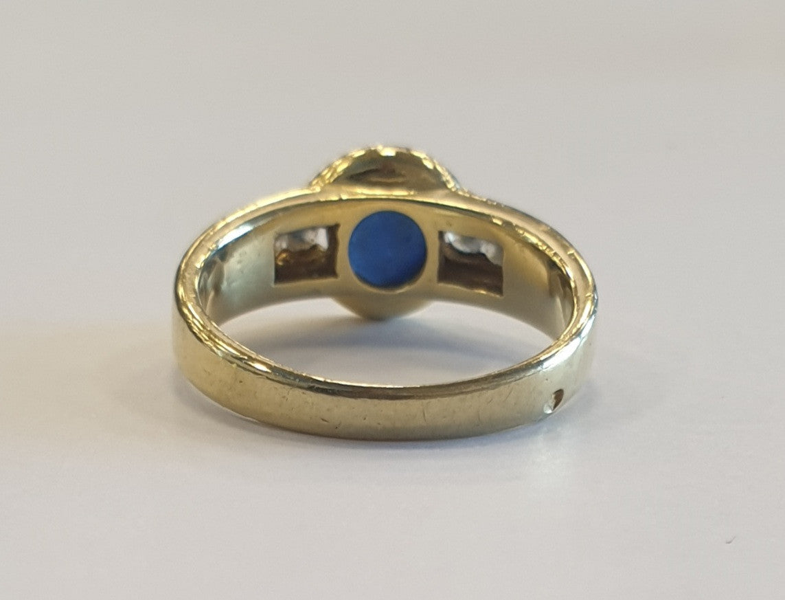 Bague Or avec Saphir et Diamants