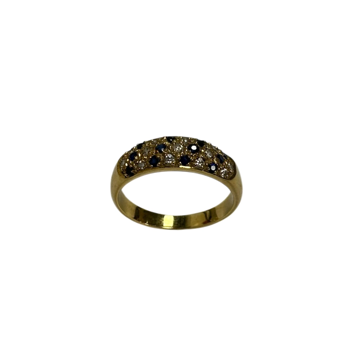 Bague Or avec Pierre Bleue et Diamants