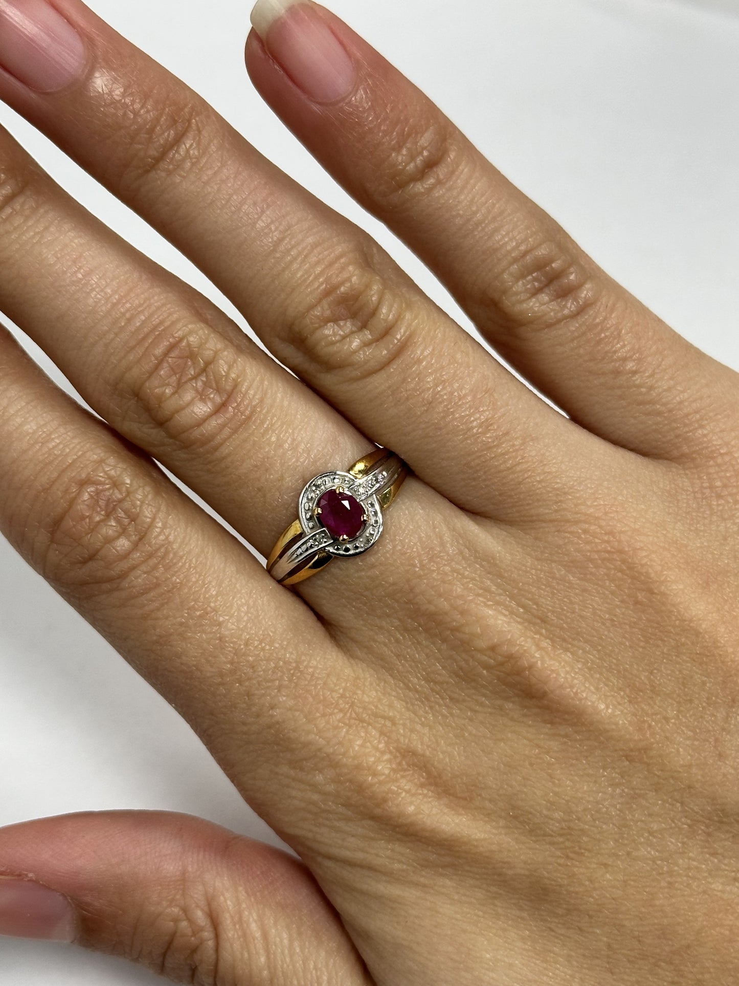 Bague 2 Ors avec Pierre Rouge