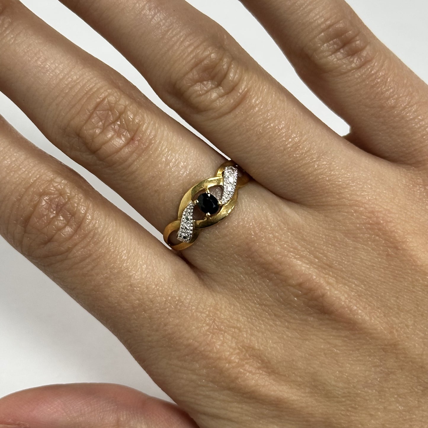 Bague 2 Ors avec Pierre Bleue
