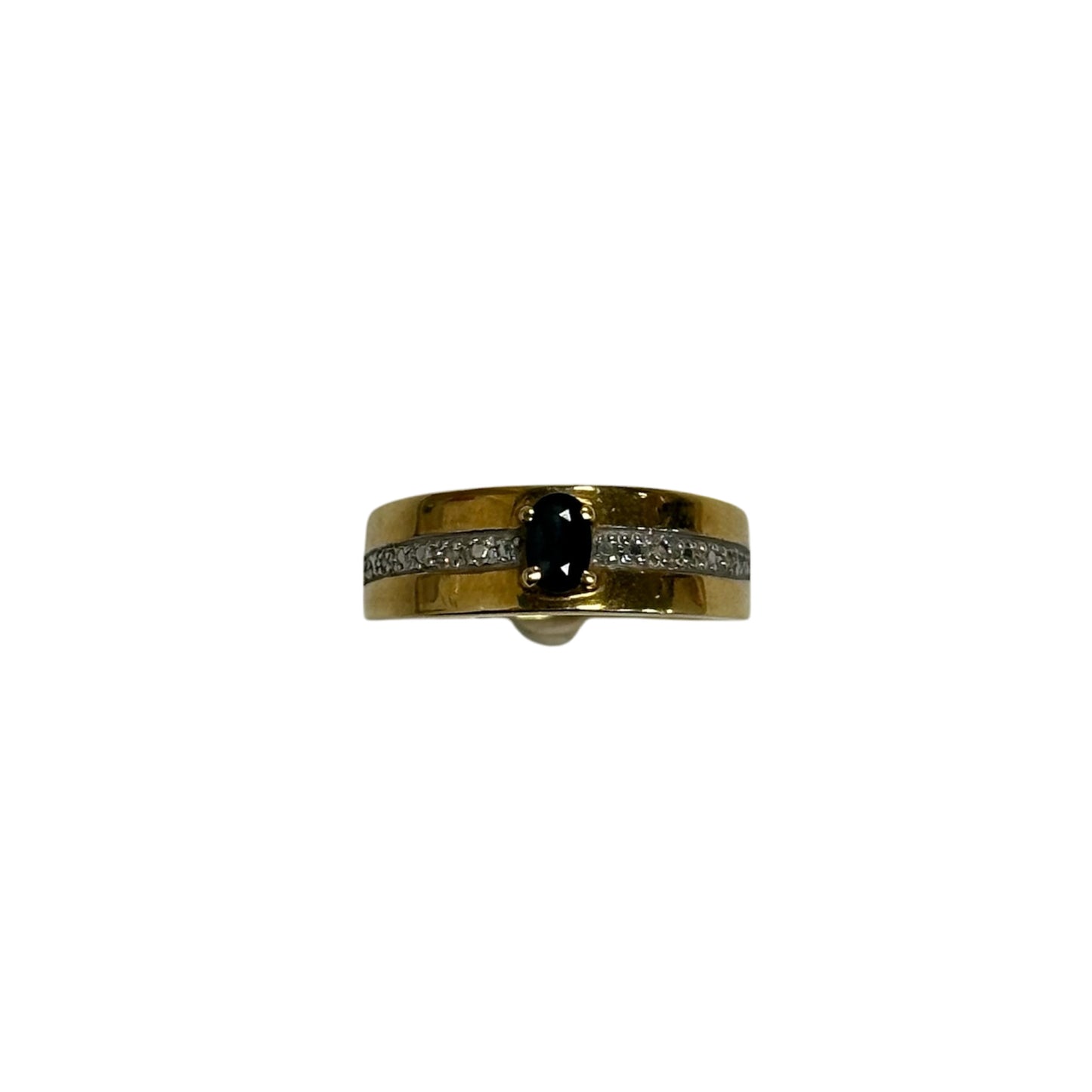 Bague Or avec Pierre Bleue et Diamants