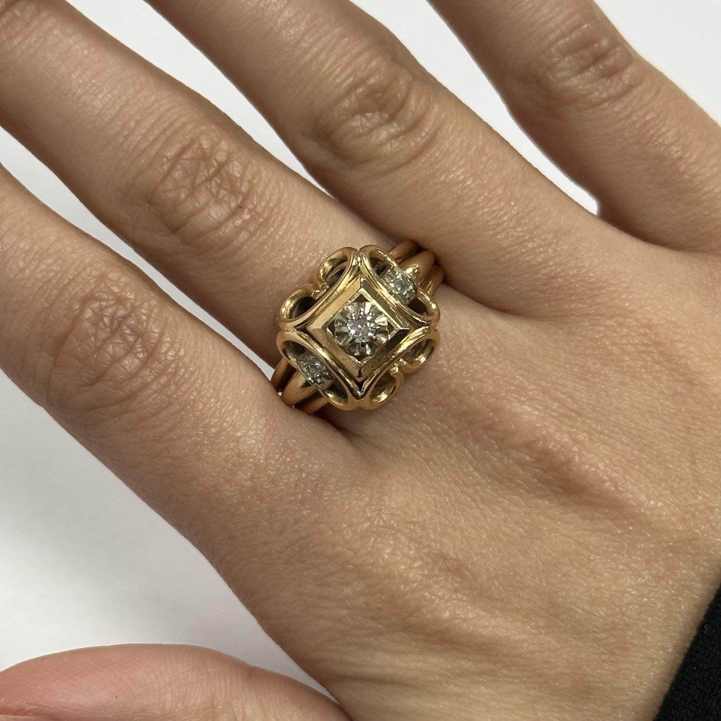 Bague Or Jaune avec Diamants