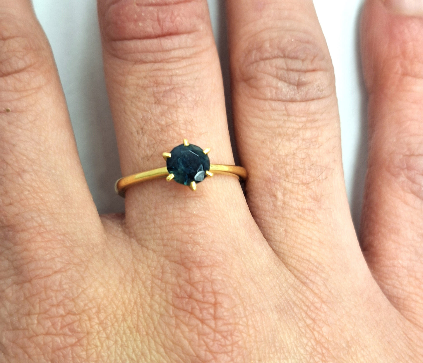 Bague 2 Ors avec Saphir