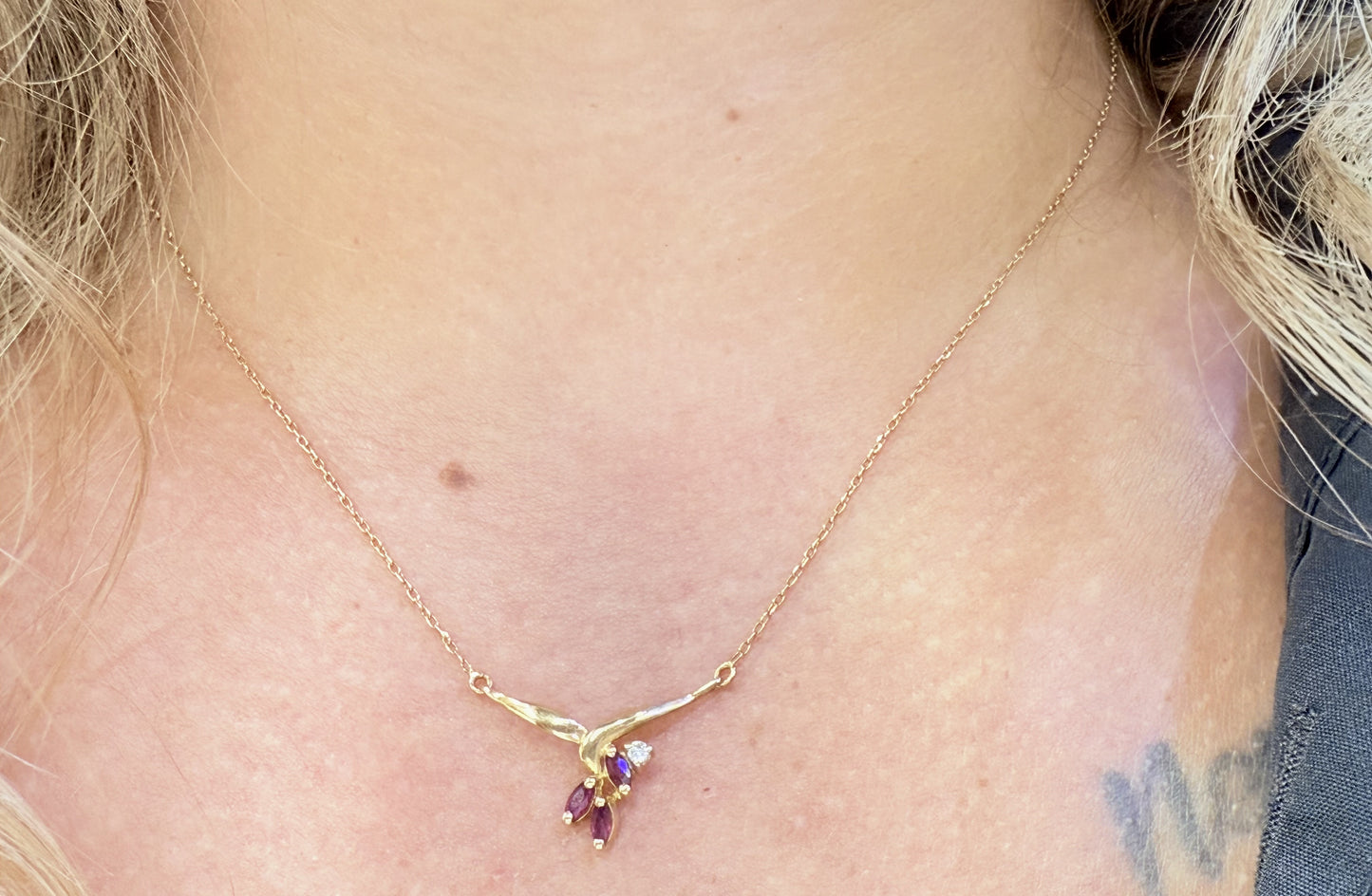 Collier Or avec Rubis et Diamants