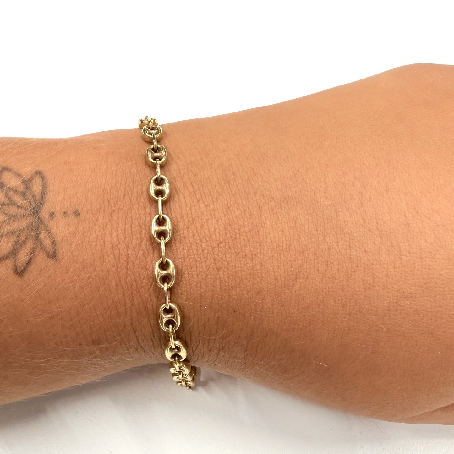 Bracelet Or Maille Grain de Café