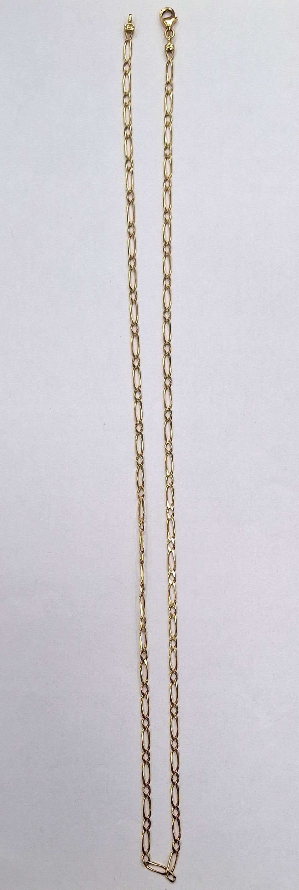Collier or maille figaro