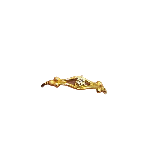 Solitaire en Or Jaune 18K avec Diamant 0.02ct