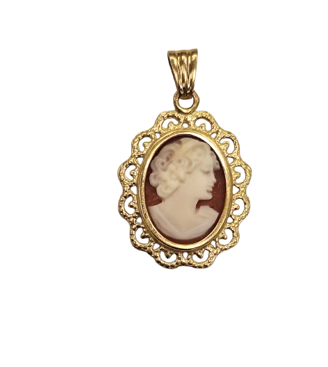 Pendentif camée Médaille Or Jaune 18K