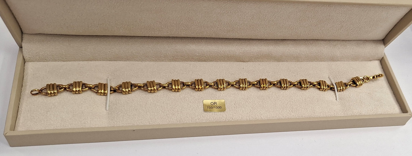 Bracelet Gourmette Or Jaune 18K Tête d'Aigle