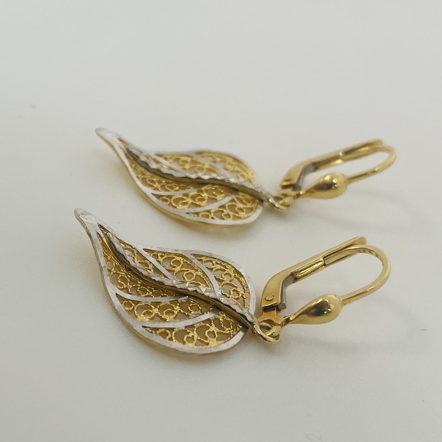 Boucles d'oreilles feuilles 2 ors