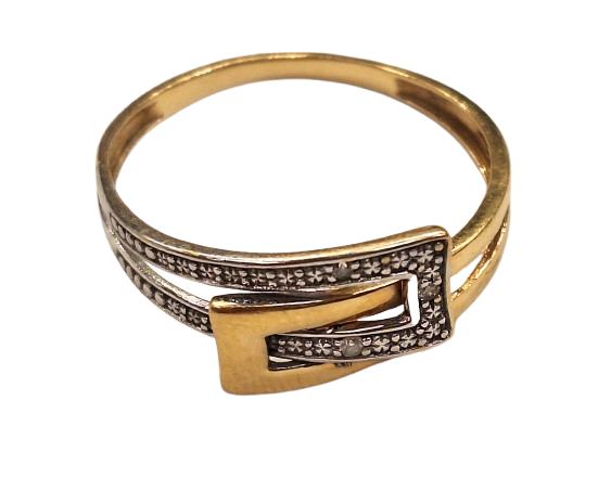 Bagues Alliance Or Jaune et Blanc 18 Carats avec Diamants