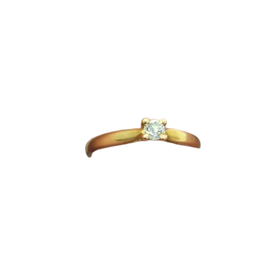 Solitaire en Or Jaune 18K avec Diamant 0.1ct