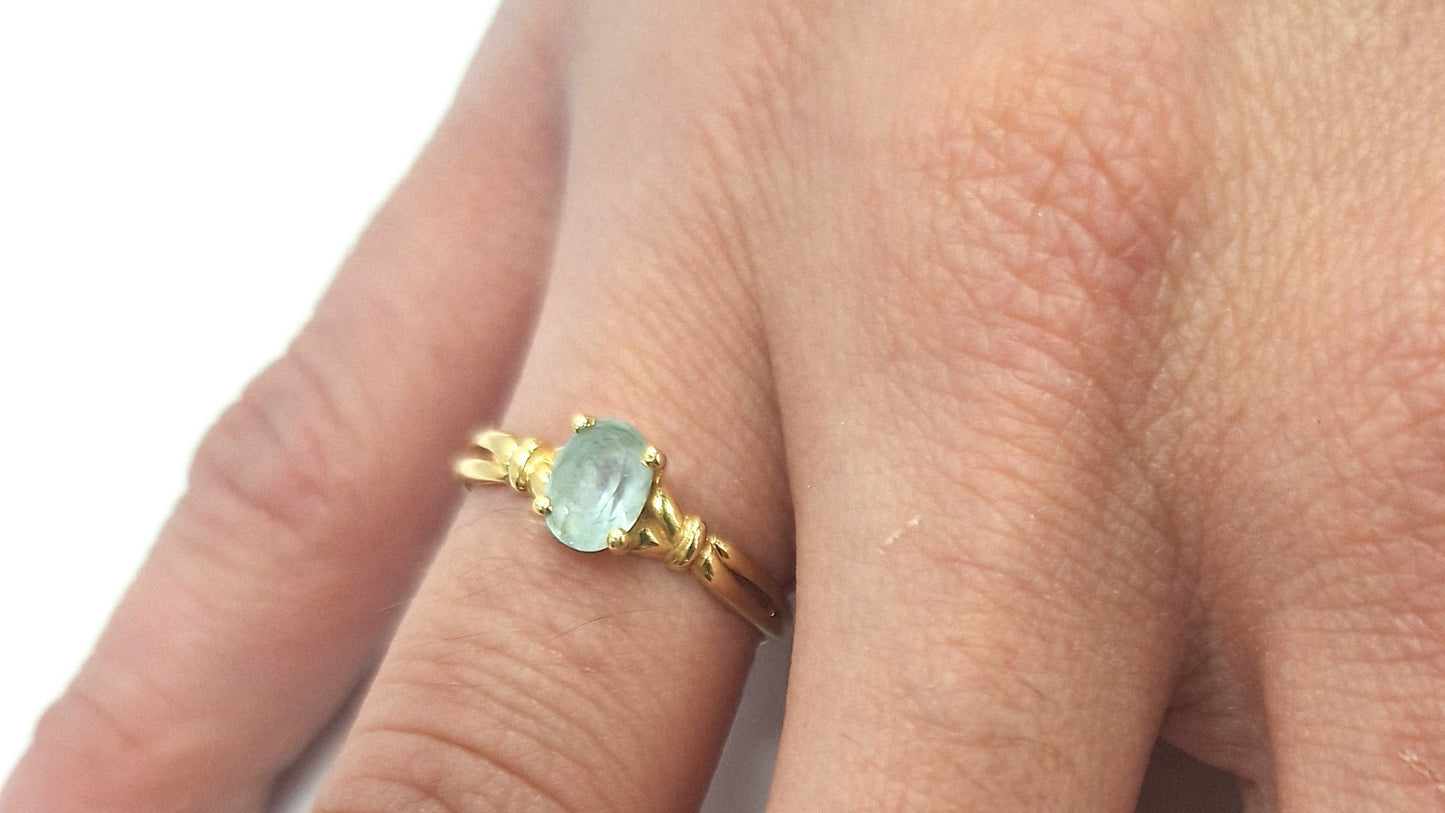 Bague en Or avec Aigue Marine