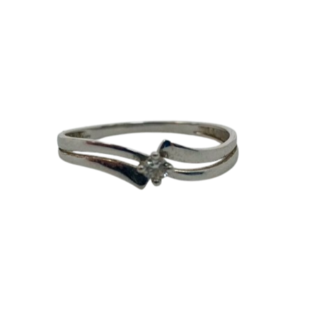 Bague Solitaire Or Blanc avec Diamant 18K