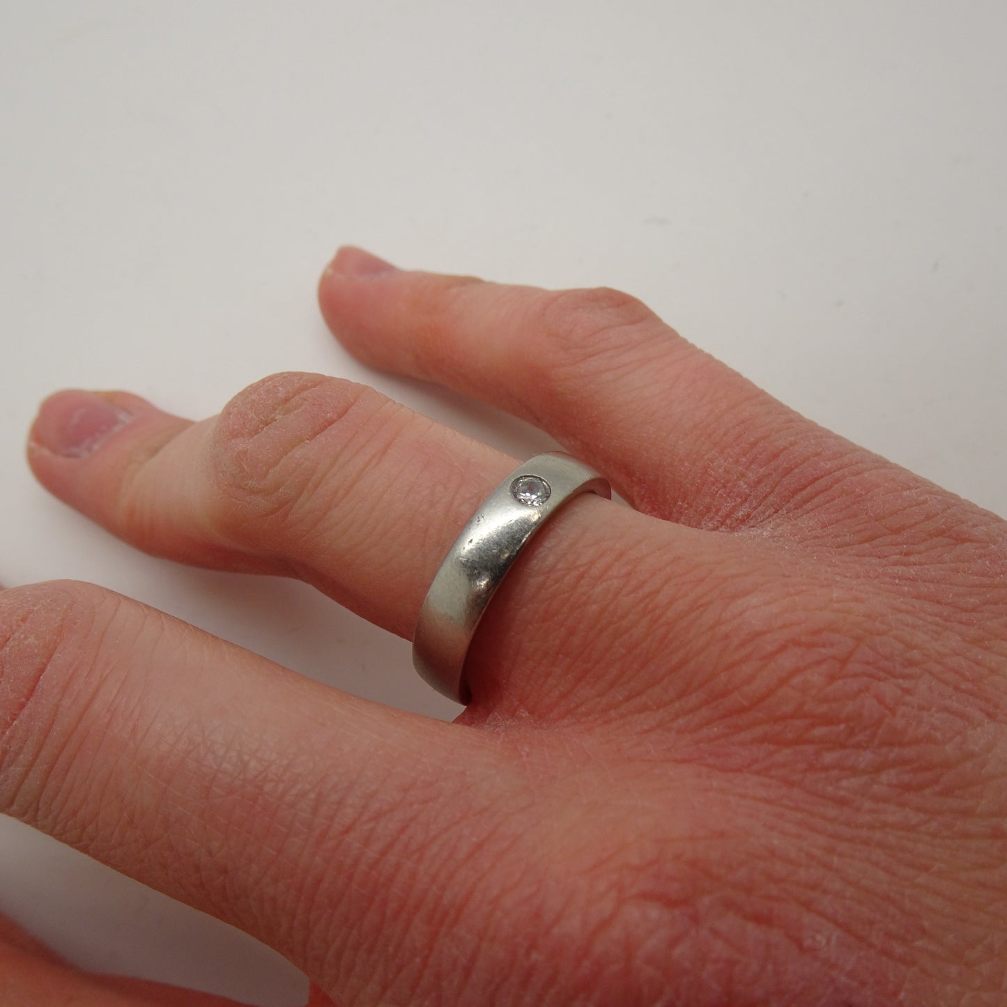 Bague jonc or blanc