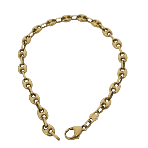 Bracelet or maille grain de café