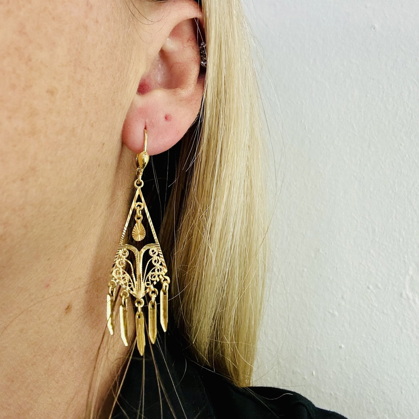 Boucles d'oreilles dormeuses en or jaune