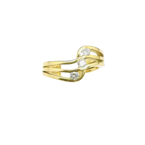 Bague en or jaune avec diamants