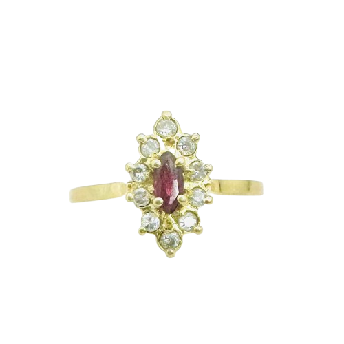 Bague Marquise Rubis Or Jaune