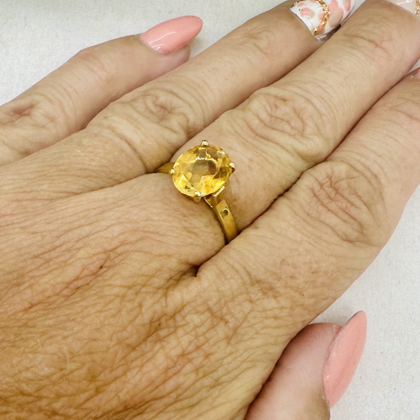 Bague Citrine en Or Jaune