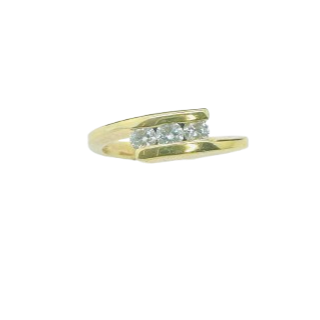 Bague en Or jaune 3 diamants 18K