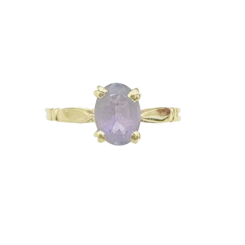 Bague en or jaune et améthyste