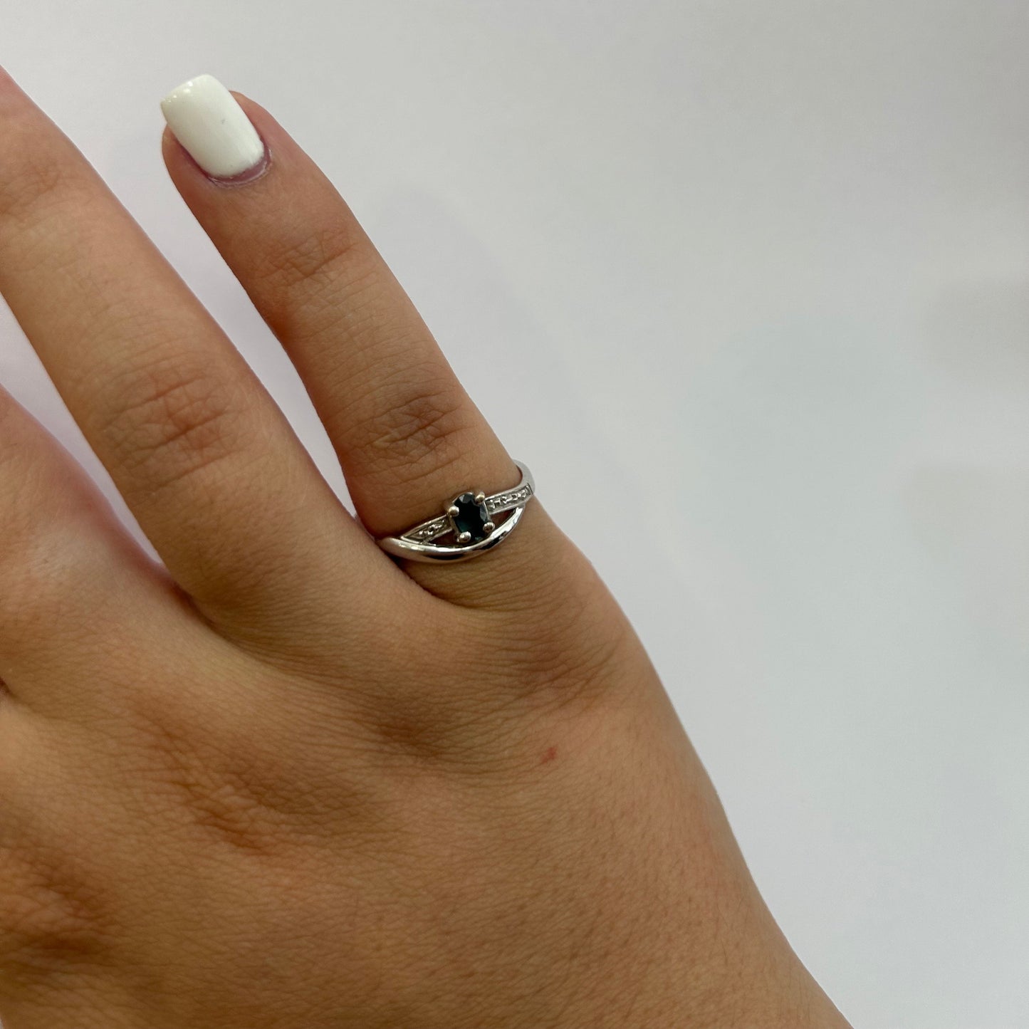 Bague Solitaire Or Blanc 18K Taille-50