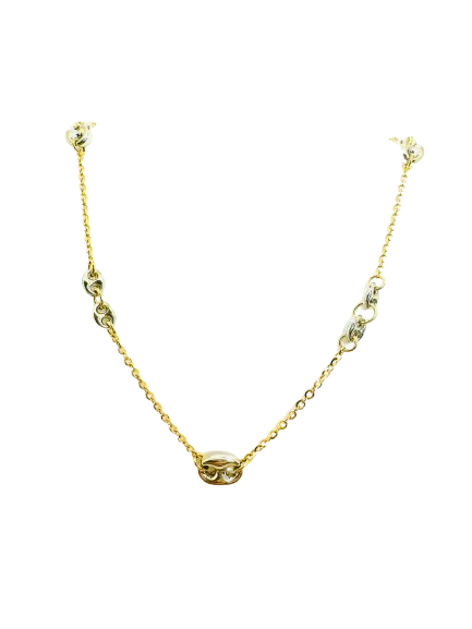 Collier Princesse en Or Jaune et Blanc 18 carats