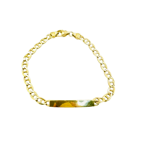 Bracelet Identité Or Jaune 18k Tête d'Aigle 20cm