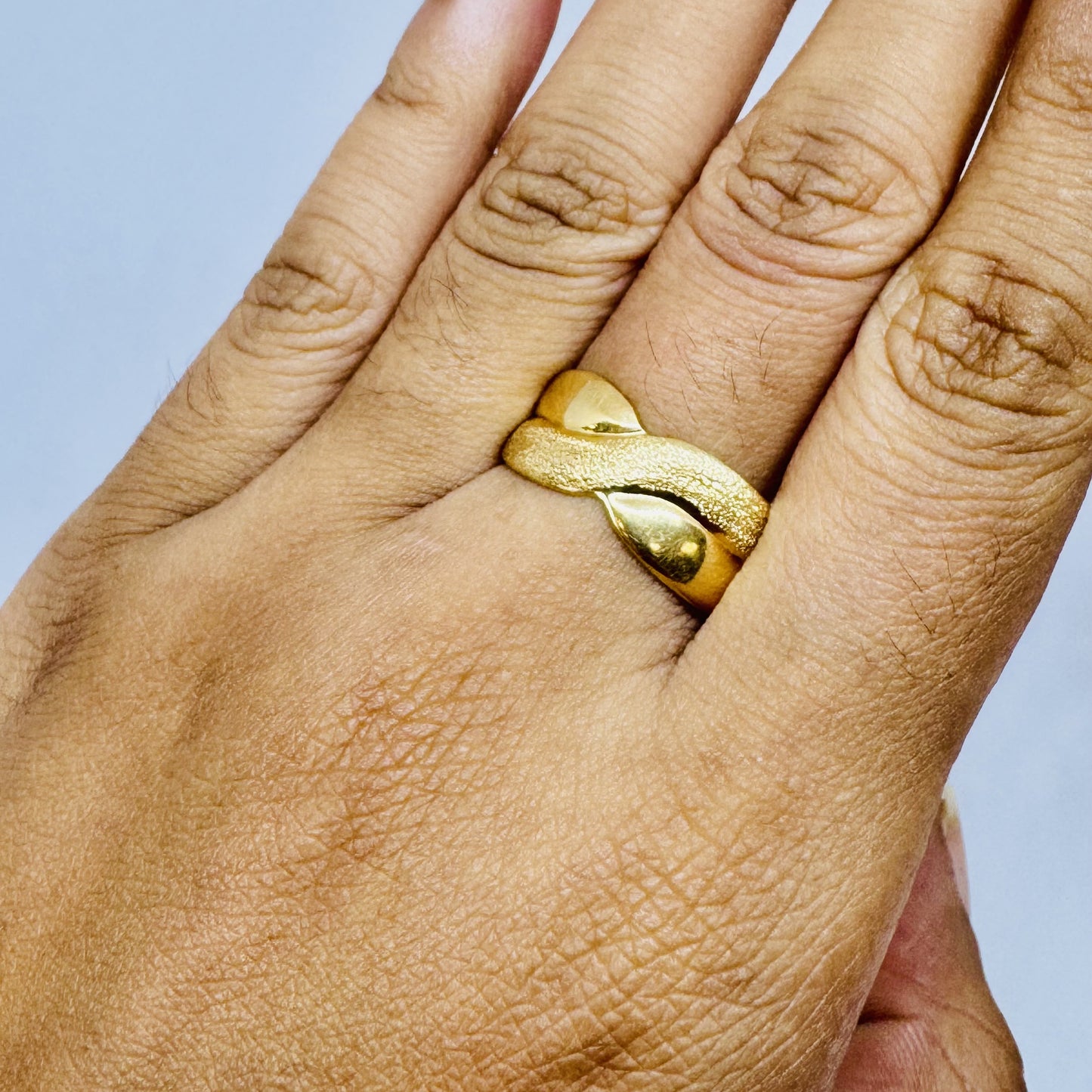 Bague croisée en or jaune