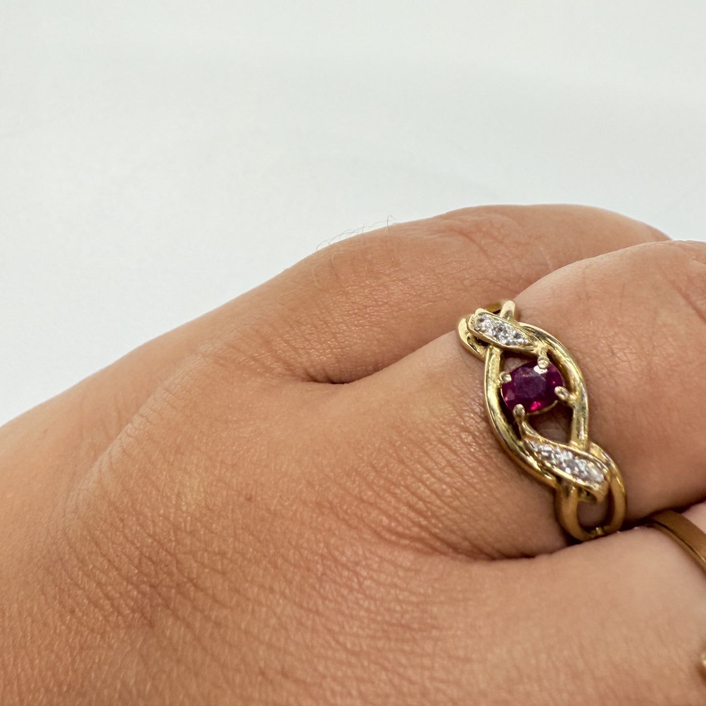 Bague 2 Ors avec Diamants et Rubis
