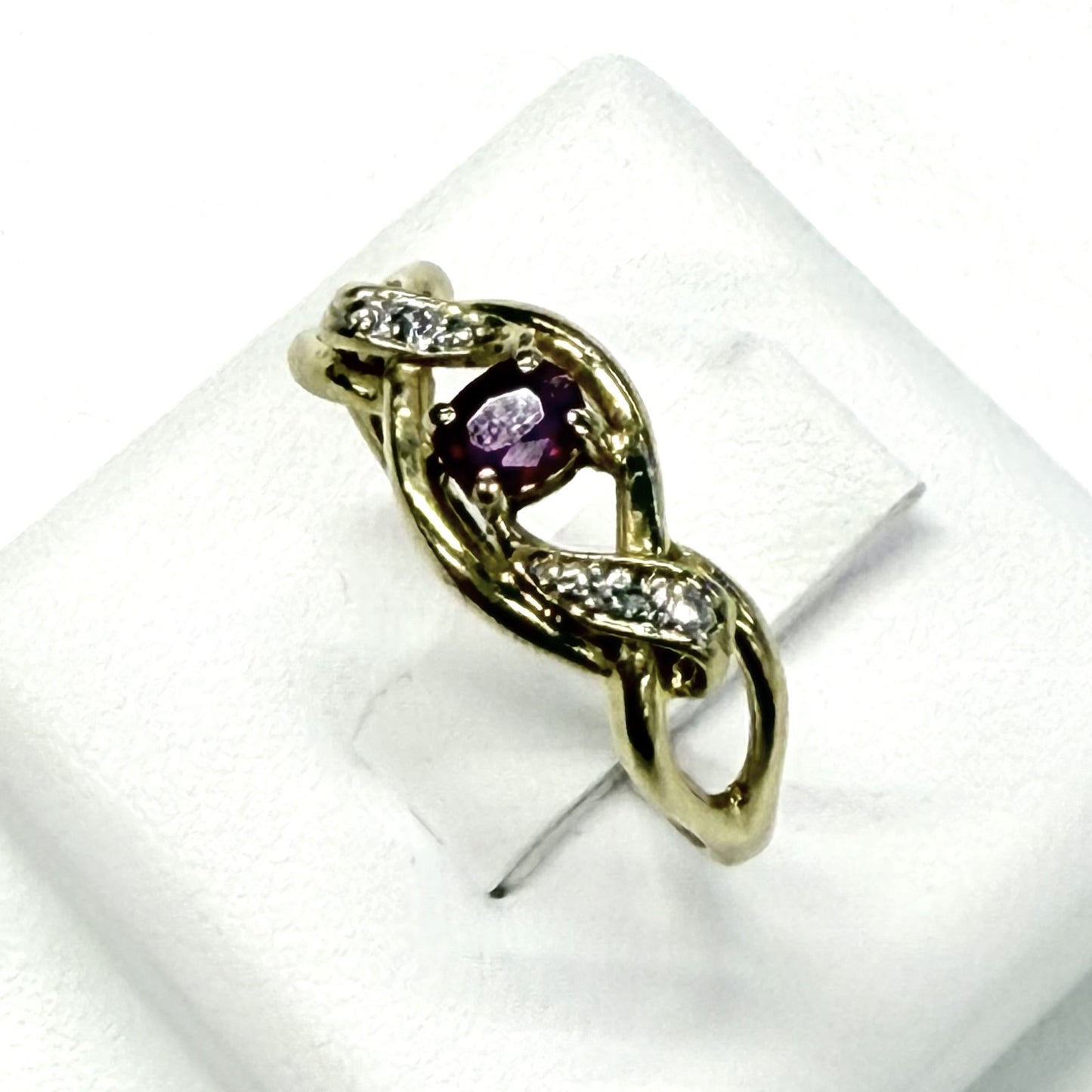 Bague 2 Ors avec Diamants et Rubis