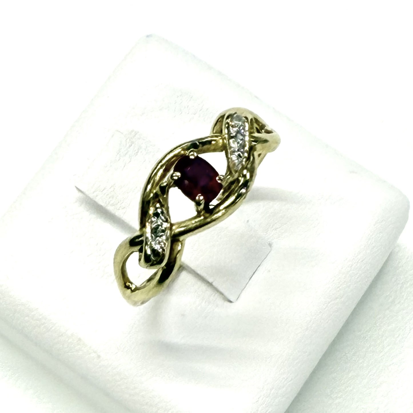 Bague 2 Ors avec Diamants et Rubis