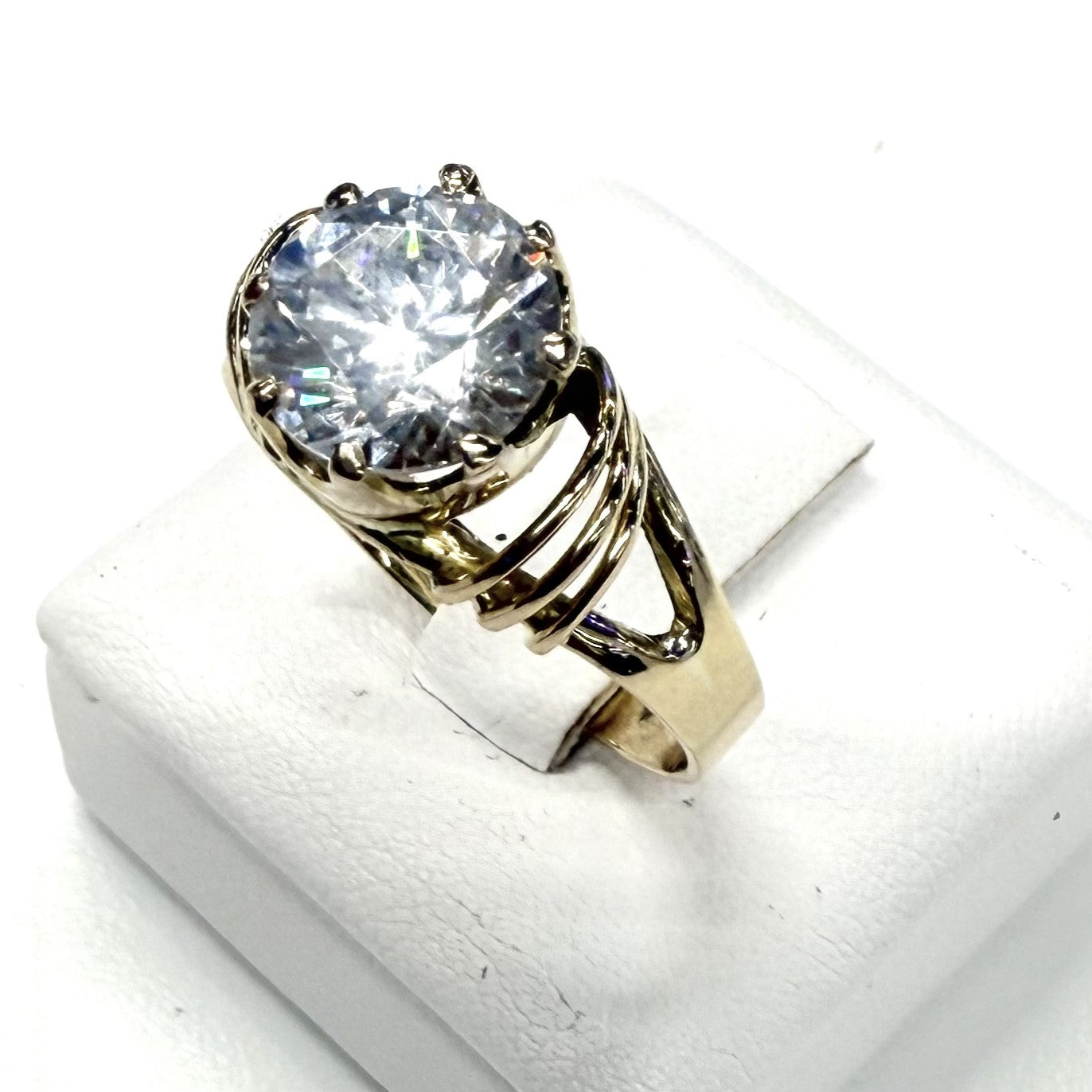 Solitaire Or Jaune avec oxyde