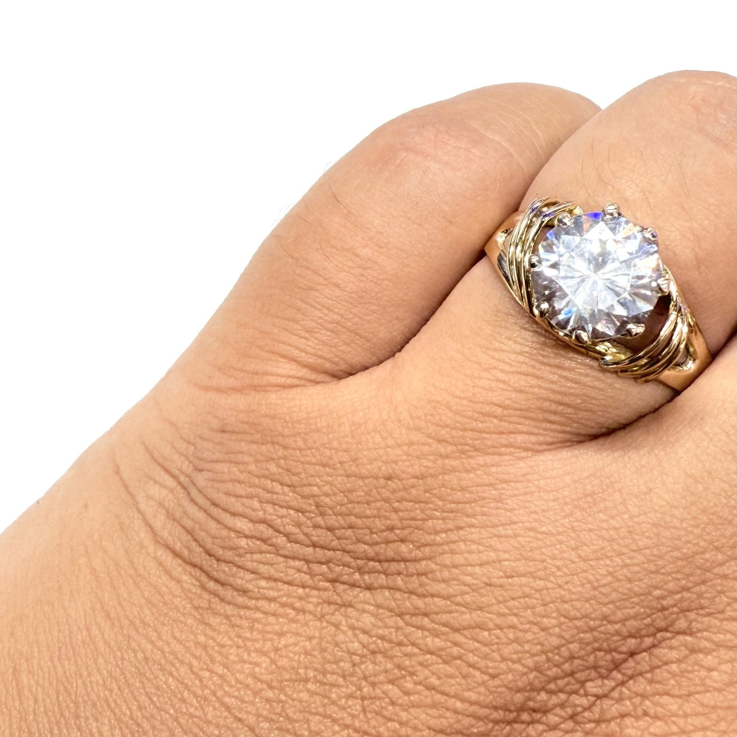 Solitaire Or Jaune avec oxyde