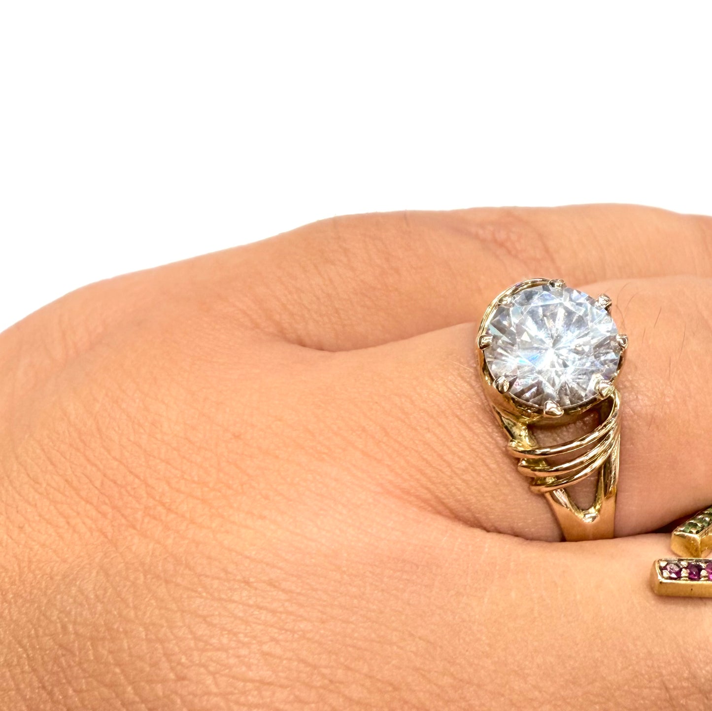 Solitaire Or Jaune avec oxyde