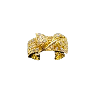 Bague Jonc Or Jaune 18K avec Oxyde de Zirconium