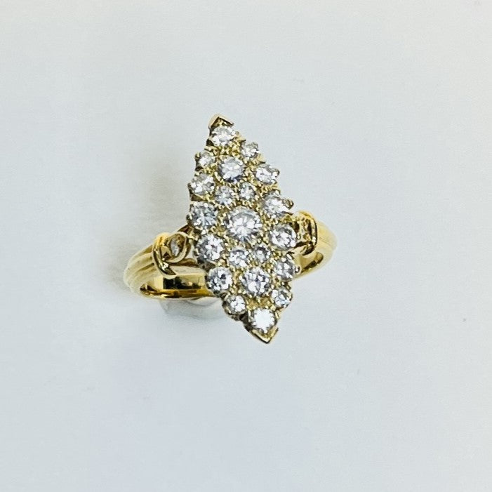 Bague marquise or avec diamants