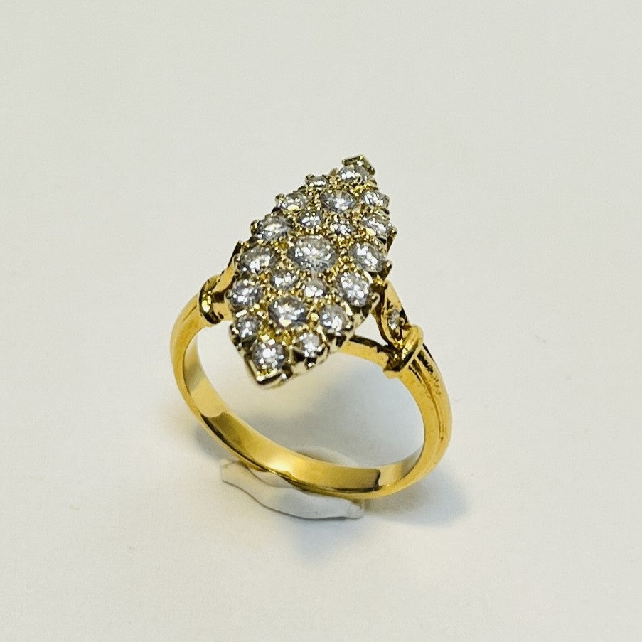 Bague marquise or avec diamants