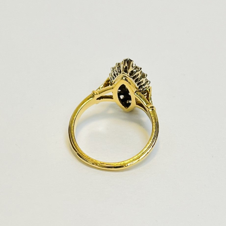 Bague marquise or avec diamants