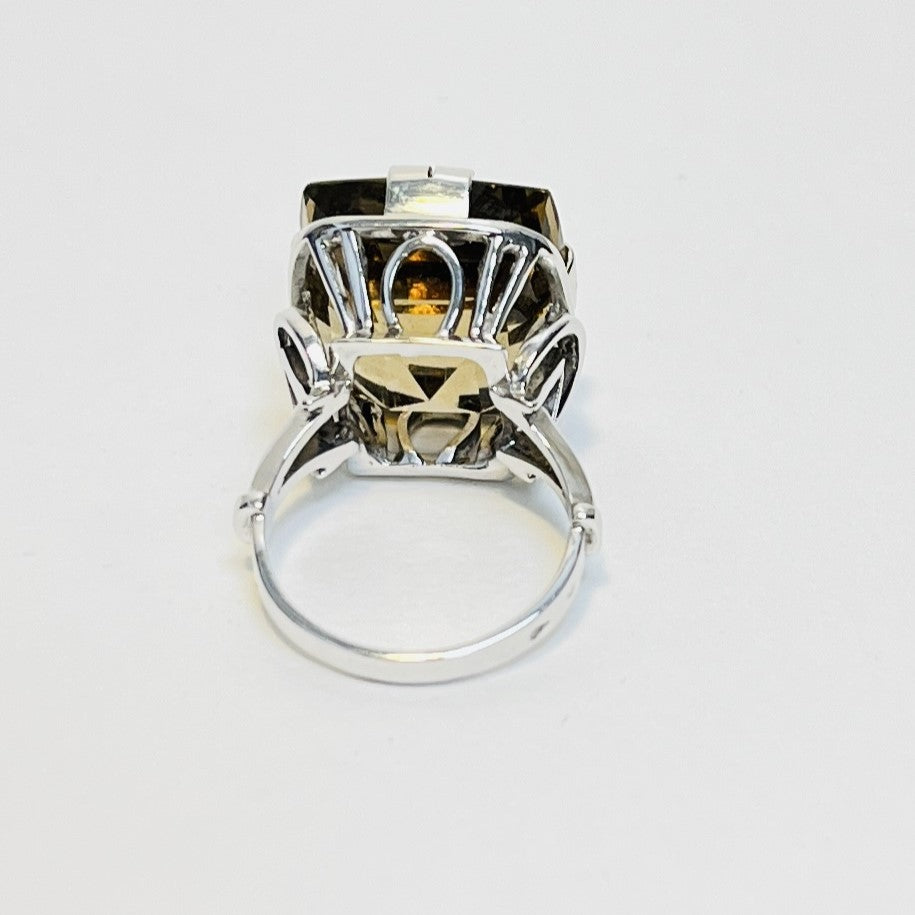 Chevalière or avec quartz