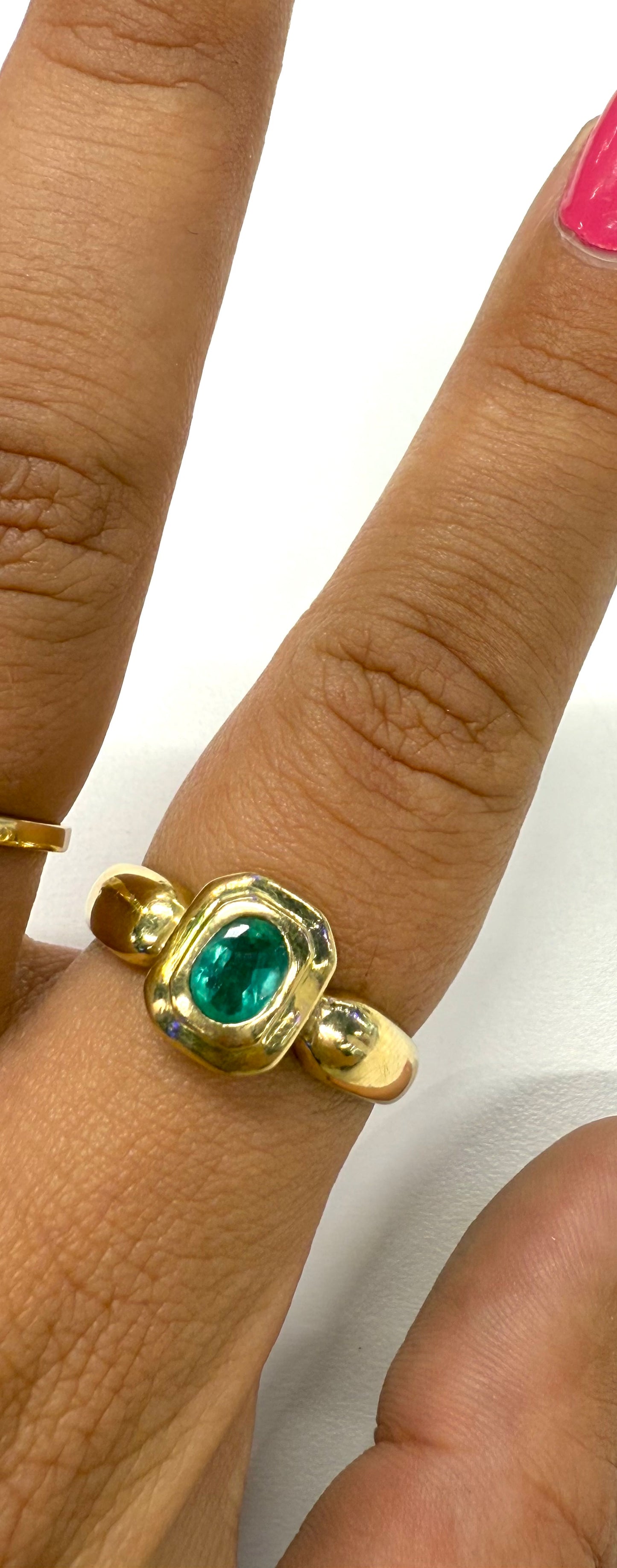 Bague Or avec Emeraude